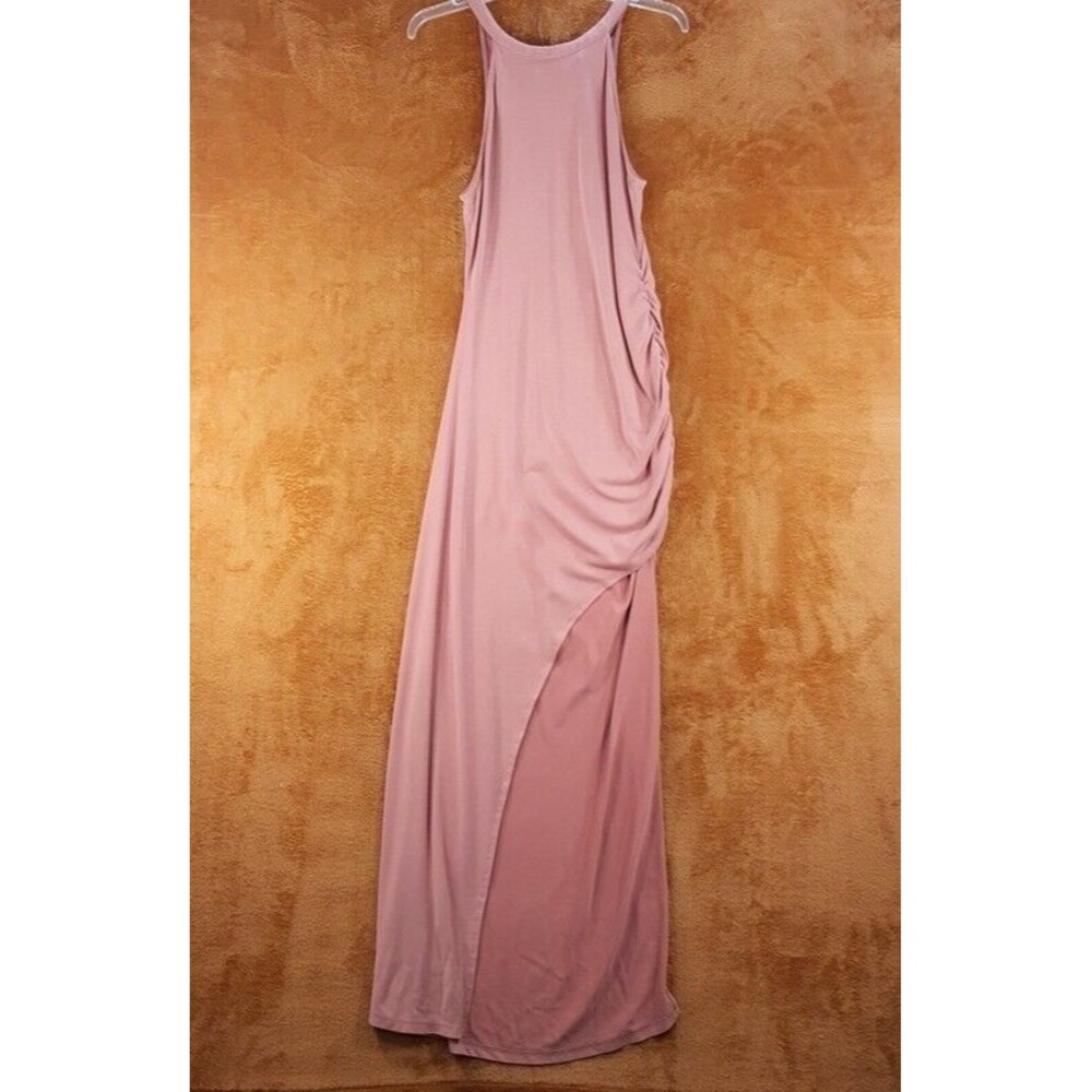 Lovers Friends Womens Dress Pink Maxi Ruched Thigh High Slit Stretch Obsessed View 3